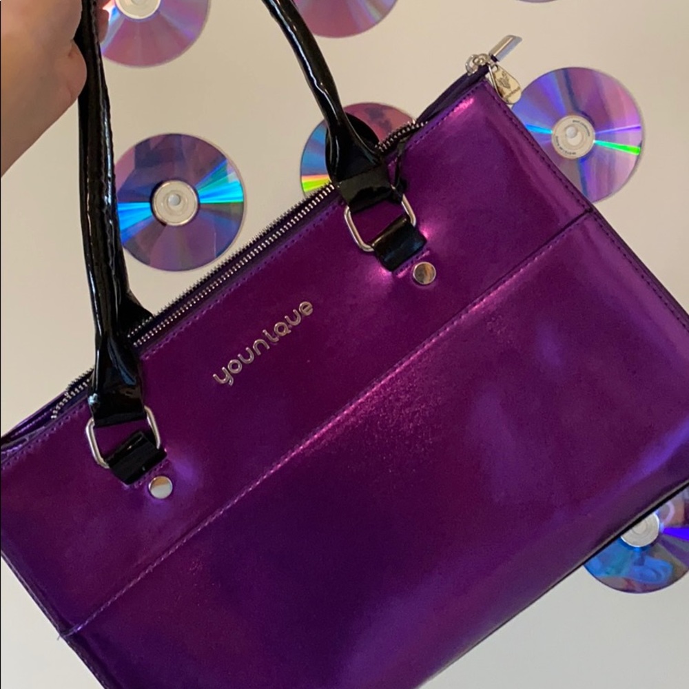 Y2K purple metallic purse